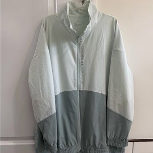 Under Armour White and Light Gray Lightweight Full-Zip Jacket